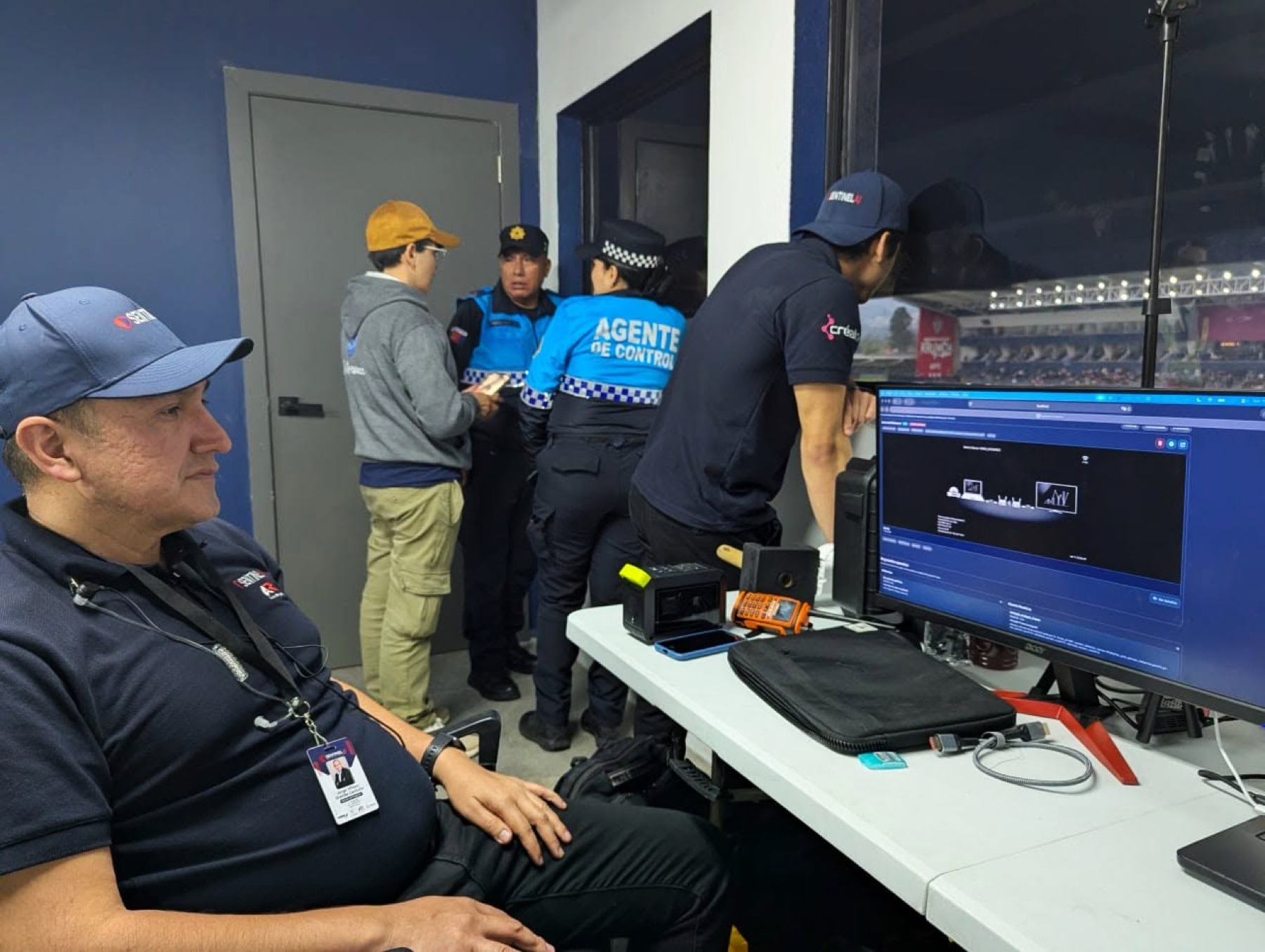 Operations team using Sentinel AI at the stadium