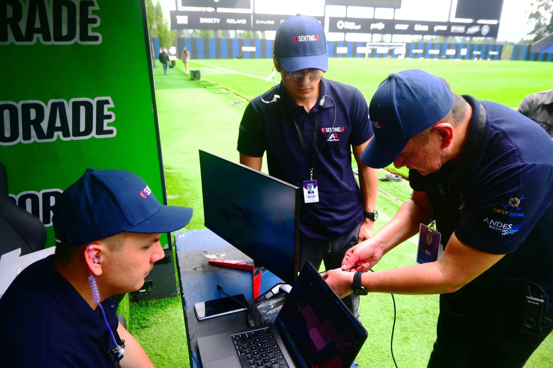 Team configuring Sentinel AI field operations station